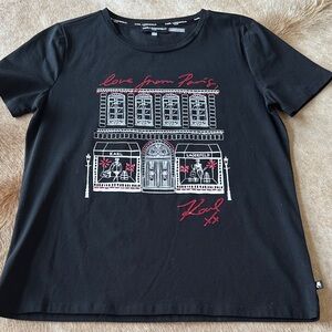 Karl Lagerfeld Black Tee with Paris Boutique Graphic